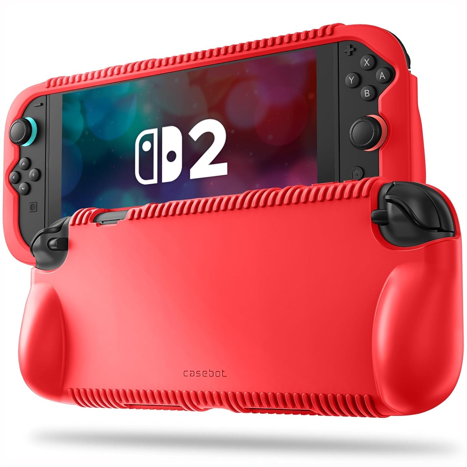 FUNDA PROTECTORA DE SILICONA SUAVE FINTIE PARA NINTENDO SWITCH 2 (2025) 7.9 PULGADAS COLOR ROJO - 1