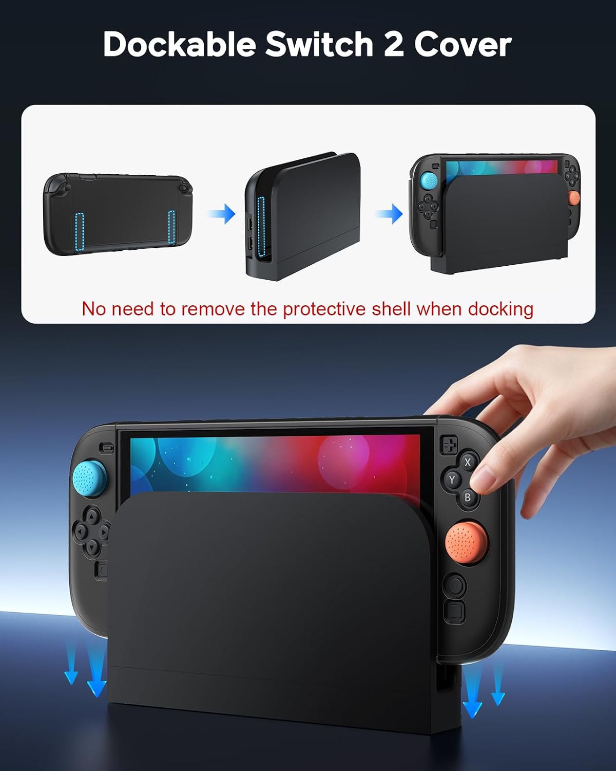 FUNDA PARA SWITCH 2 FYOUNG CON PROTECTOR DE PANTALLA Y ACCESORIOS - 3
