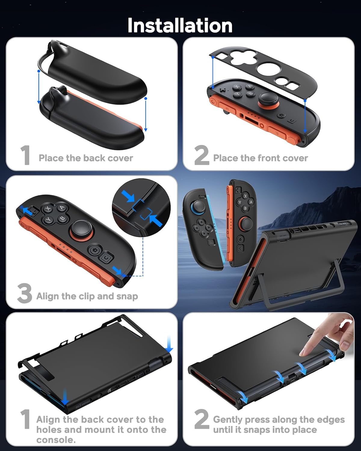 FUNDA PARA SWITCH 2 FYOUNG CON PROTECTOR DE PANTALLA Y ACCESORIOS - 4