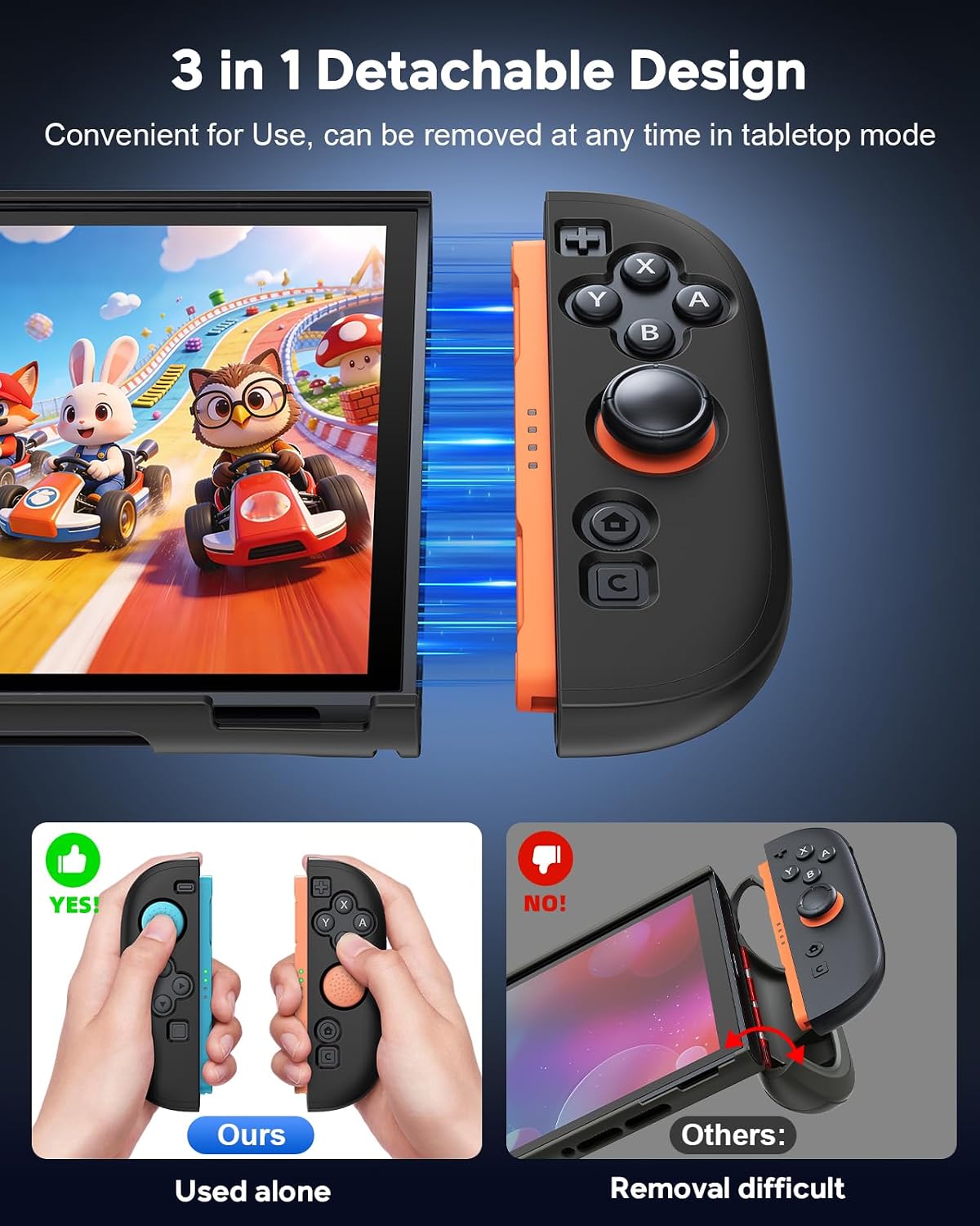 FUNDA PARA SWITCH 2 FYOUNG CON PROTECTOR DE PANTALLA Y ACCESORIOS - 5