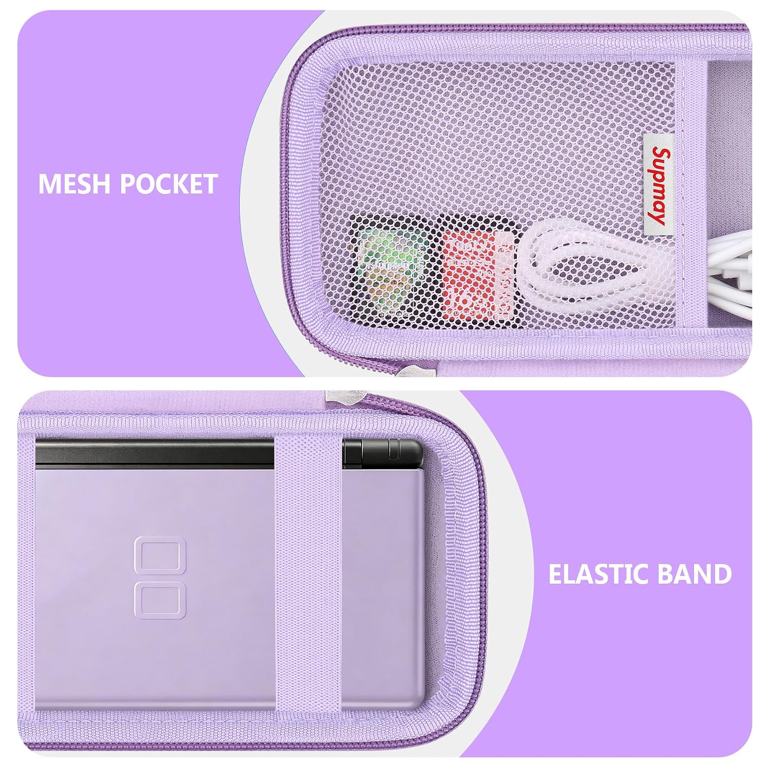 ESTUCHE RÍGIDO SUPMAY PARA NINTENDO DS LITE MORADO - 4