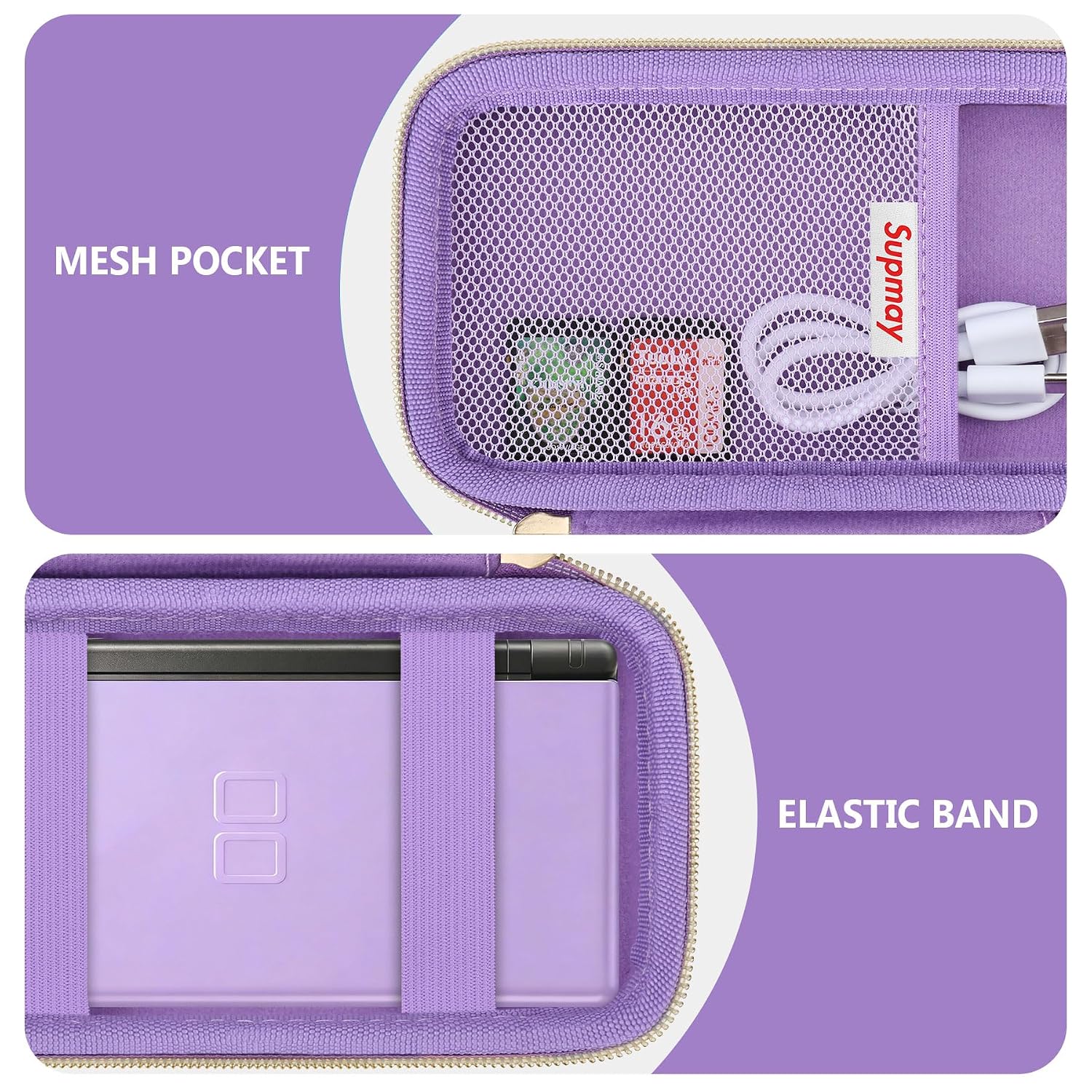 ESTUCHE RÍGIDO SUPMAY PARA NINTENDO DS LITE MORADO - 5
