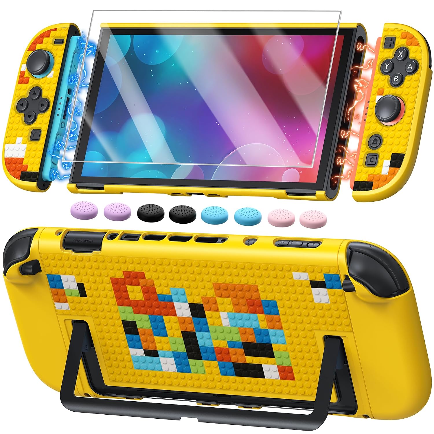 FUNDA RÍGIDA FYOUNG PARA NINTENDO SWITCH 2 2025 AMARILLO RETRO - 1