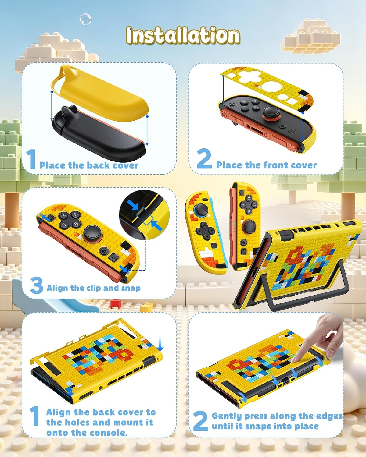 FUNDA RÍGIDA FYOUNG PARA NINTENDO SWITCH 2 2025 AMARILLO RETRO - 3