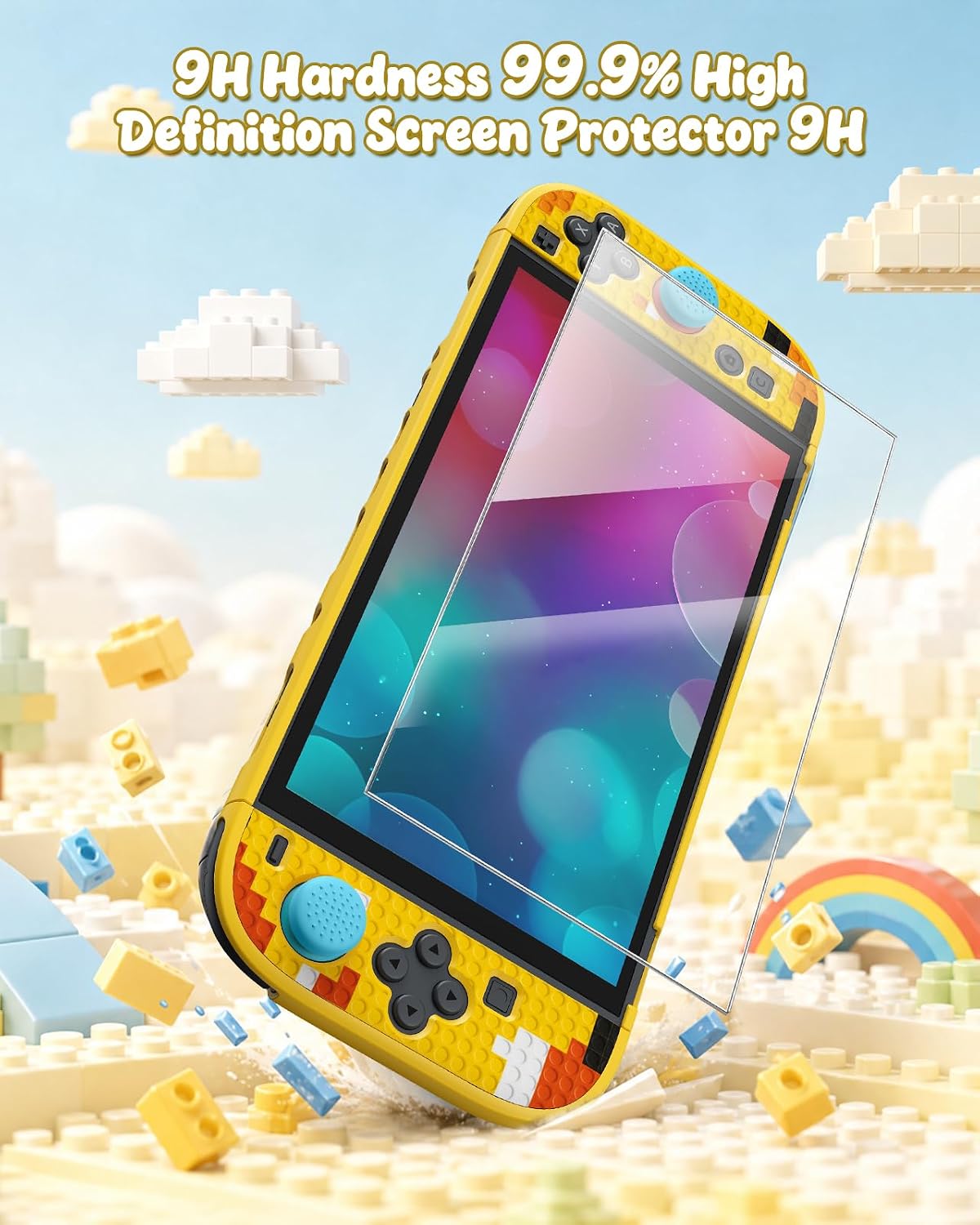 FUNDA RÍGIDA FYOUNG PARA NINTENDO SWITCH 2 2025 AMARILLO RETRO - 4