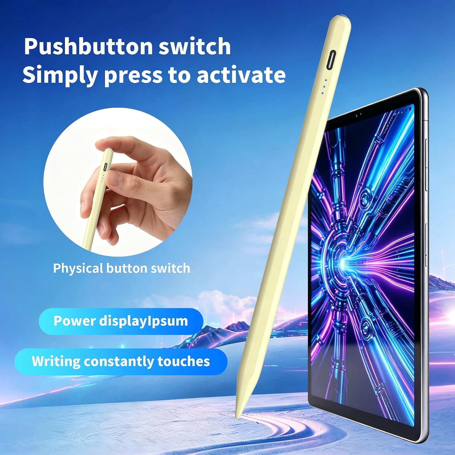 STYLUS YJSK COMPATIBLE CON NINTENDO SWITCH 1/2/OLED Y TABLETS AMAZON MAX 11 HD 10 AMARILLO - 2