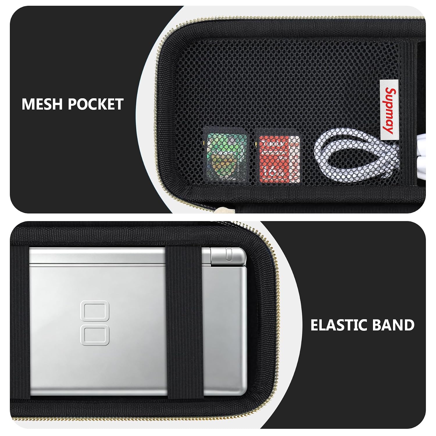 ESTUCHE RÍGIDO SUPMAY PARA NINTENDO DS LITE NEGRO - 4