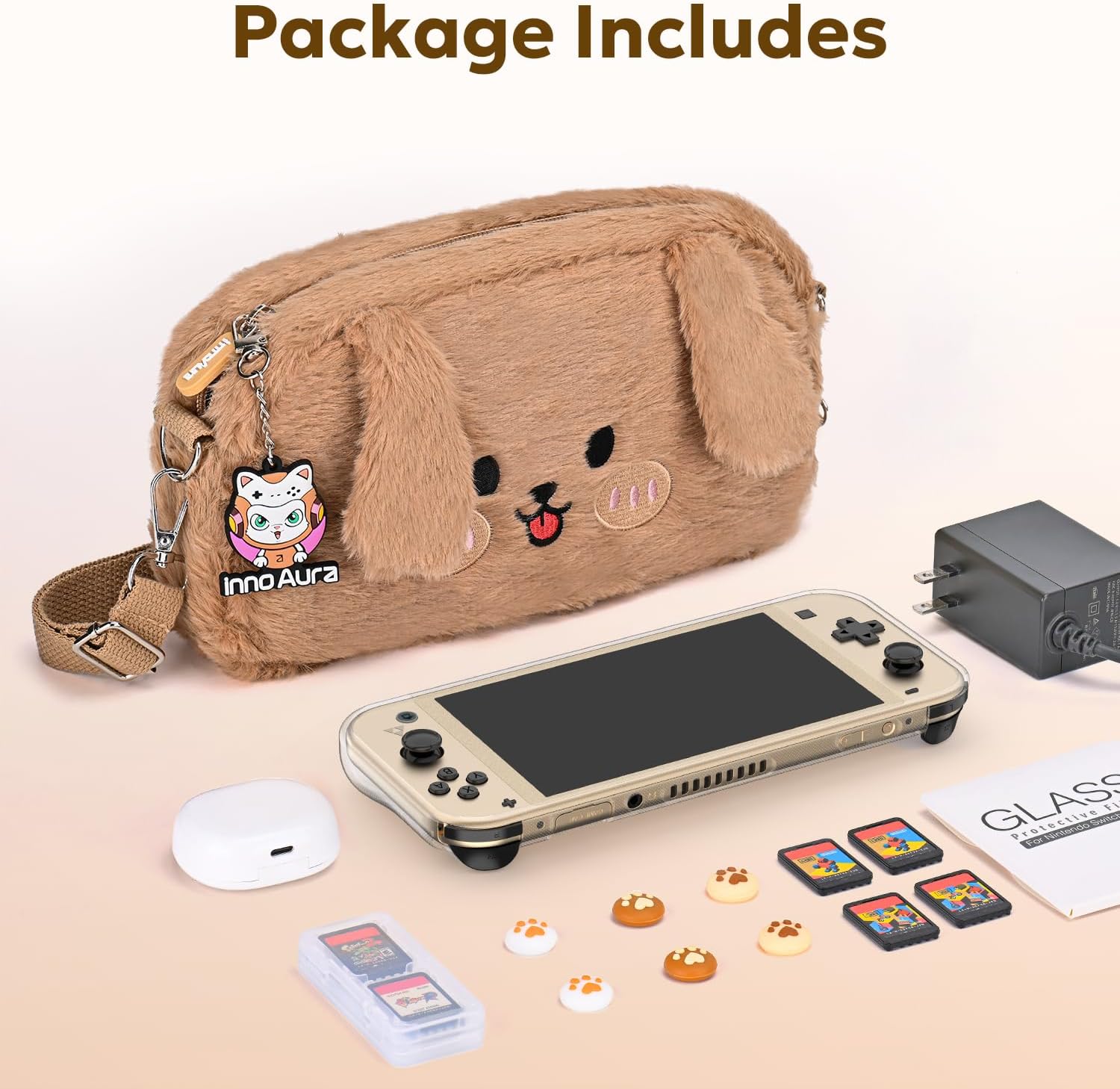 FUNDA PARA SWITCH LITE INNOAURA CON ACCESORIOS 14 EN 1 COLOR PERRO - 2