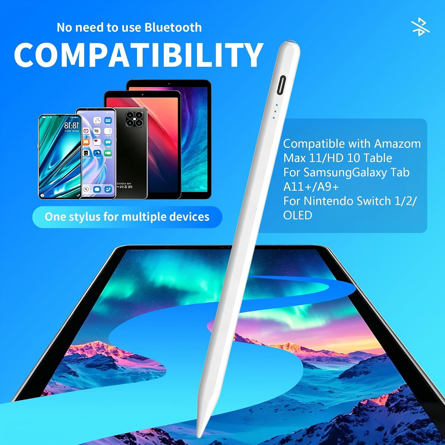 STYLUS YJSK COMPATIBLE CON NINTENDO SWITCH 1/2/OLED Y AMAZON MAX 11 BLANCO - 4