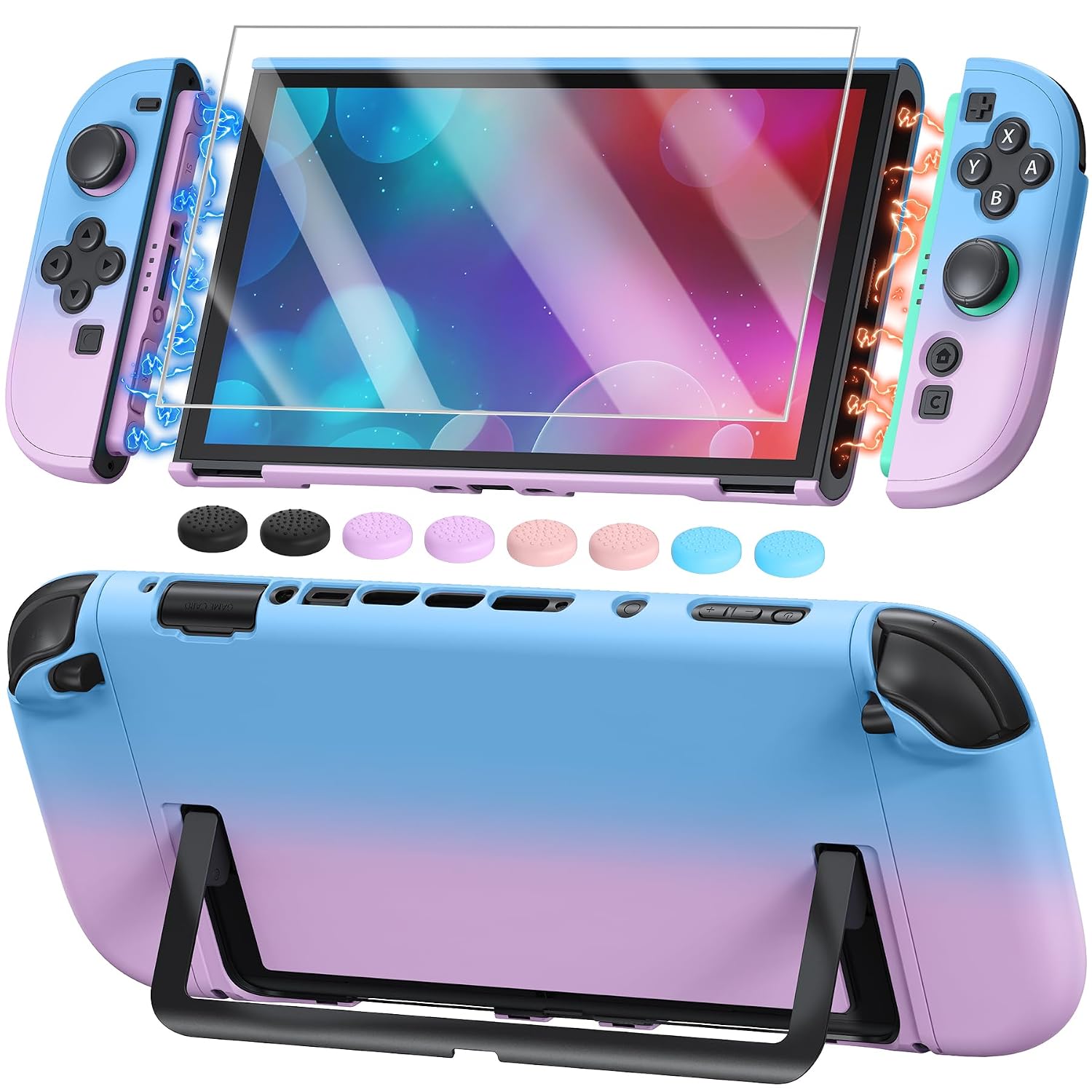 FUNDA PROTECTORA FYOUNG PARA NINTENDO SWITCH 2 AZUL PÚRPURA - 1