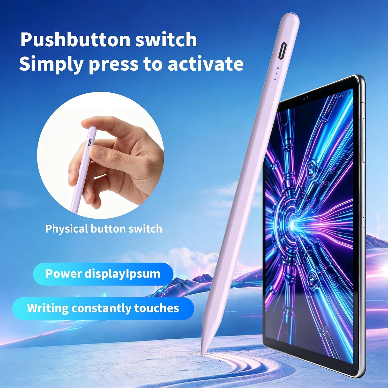 LÁPIZ STYLUS YJSK COMPATIBLE CON NINTENDO SWITCH Y TABLETS ANDROID MORADO - 2