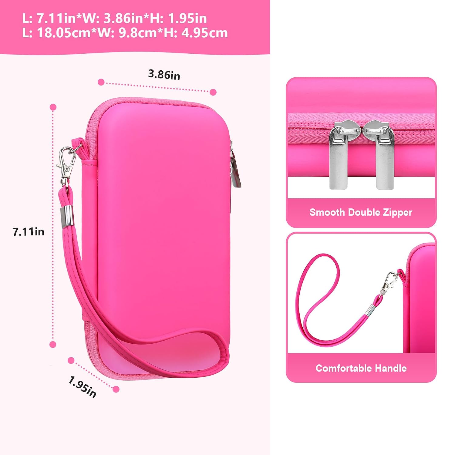 ESTUCHE SUPMAY PARA CONSOLA PORTÁTIL GAMPLAE 258 JUEGOS RETRO COLOR ROJO ROSA - 3