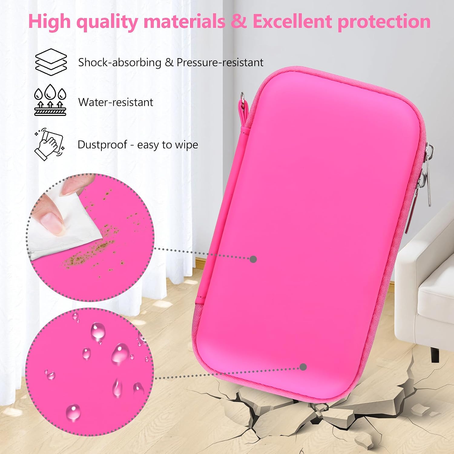 ESTUCHE SUPMAY PARA CONSOLA PORTÁTIL GAMPLAE 258 JUEGOS RETRO COLOR ROJO ROSA - 5