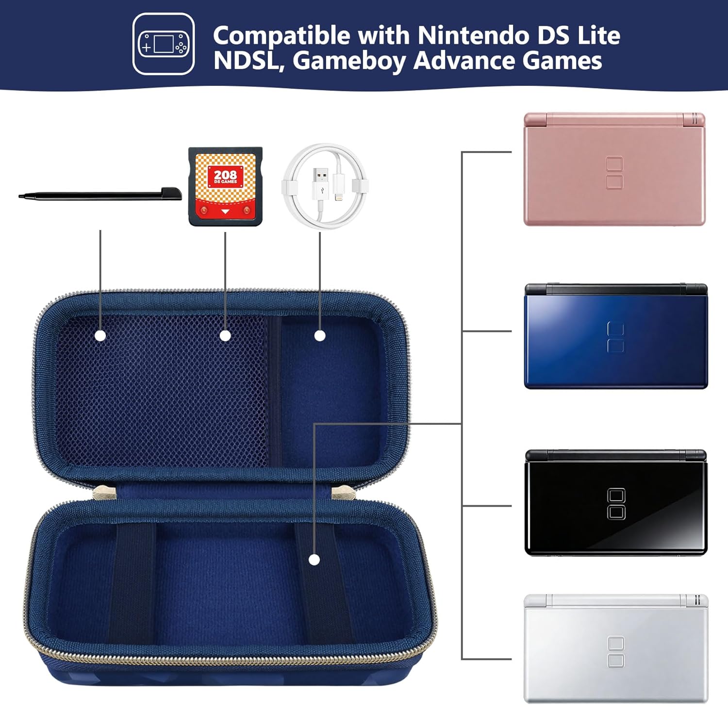 ESTUCHE RÍGIDO SUPMAY PARA NINTENDO DS LITE AZUL - 2