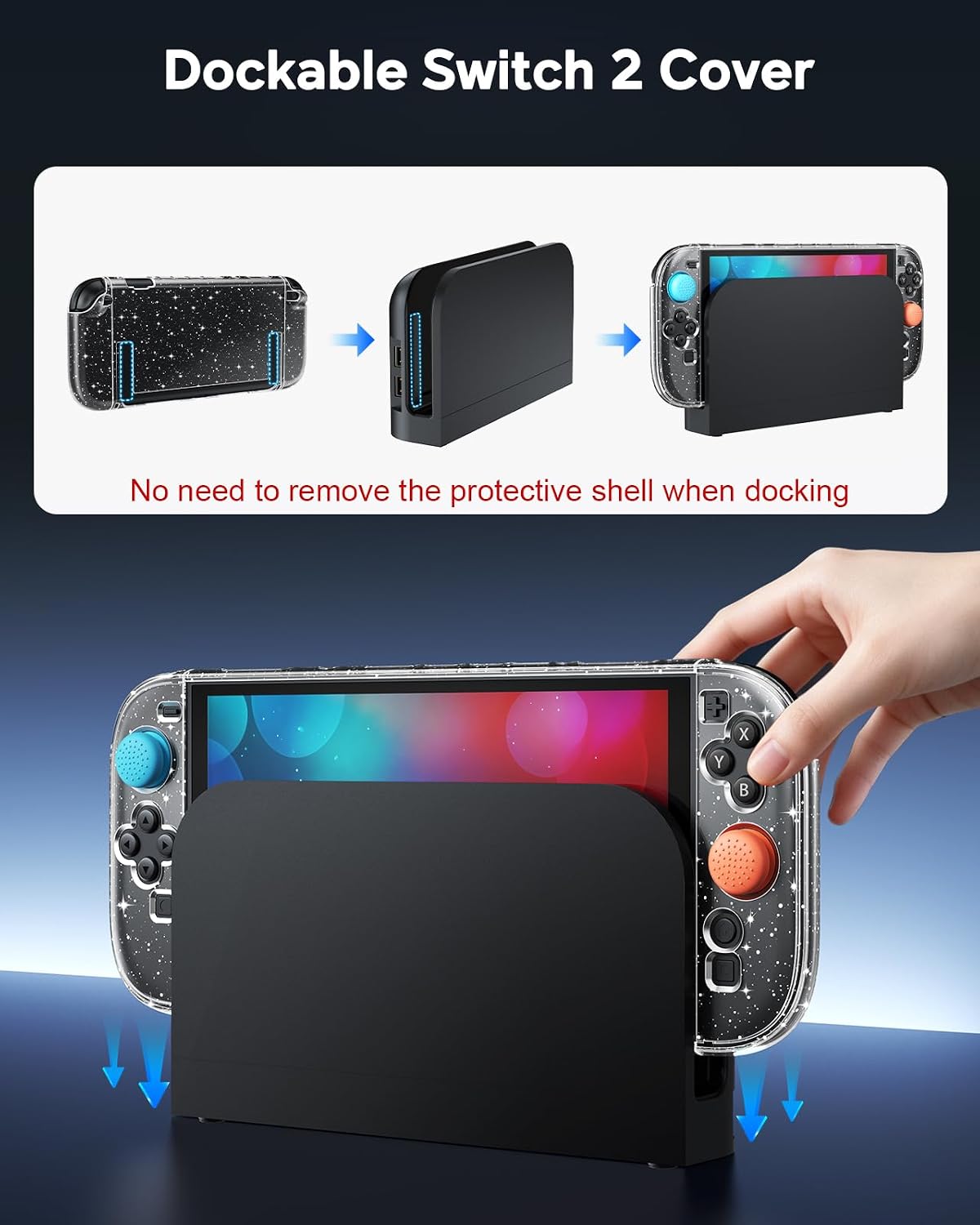 FUNDA PROTECTORA RÍGIDA FYOUNG PARA NINTENDO SWITCH 2 TRANSPARENTE - 2