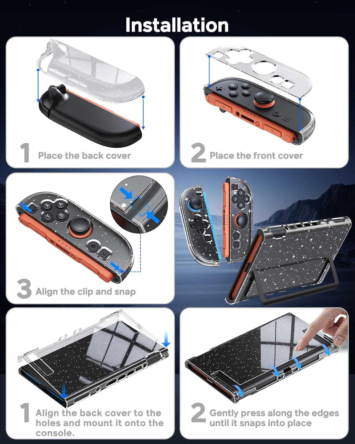 FUNDA PROTECTORA RÍGIDA FYOUNG PARA NINTENDO SWITCH 2 TRANSPARENTE - 4