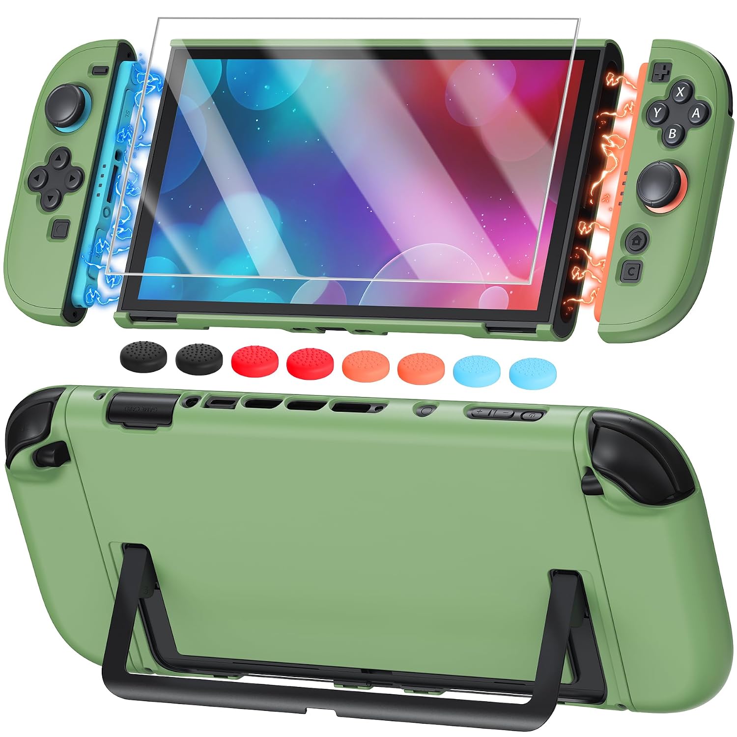 FUNDA PROTECTORA FYOUNG PARA NINTENDO SWITCH 2 COLOR VERDE MATCHA - 1