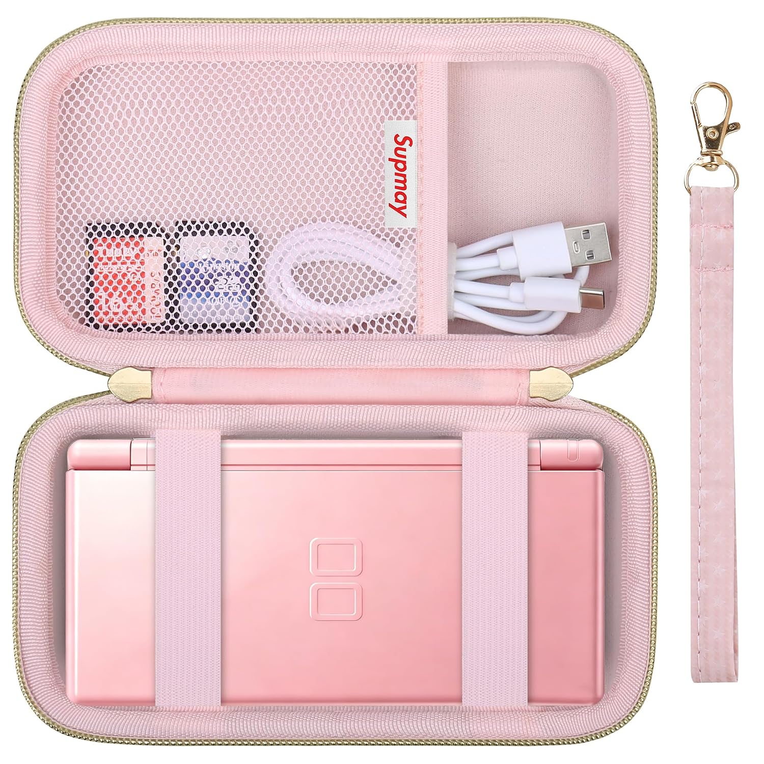 ESTUCHE RÍGIDO SUPMAY PARA NINTENDO DS LITE ROSA - 1