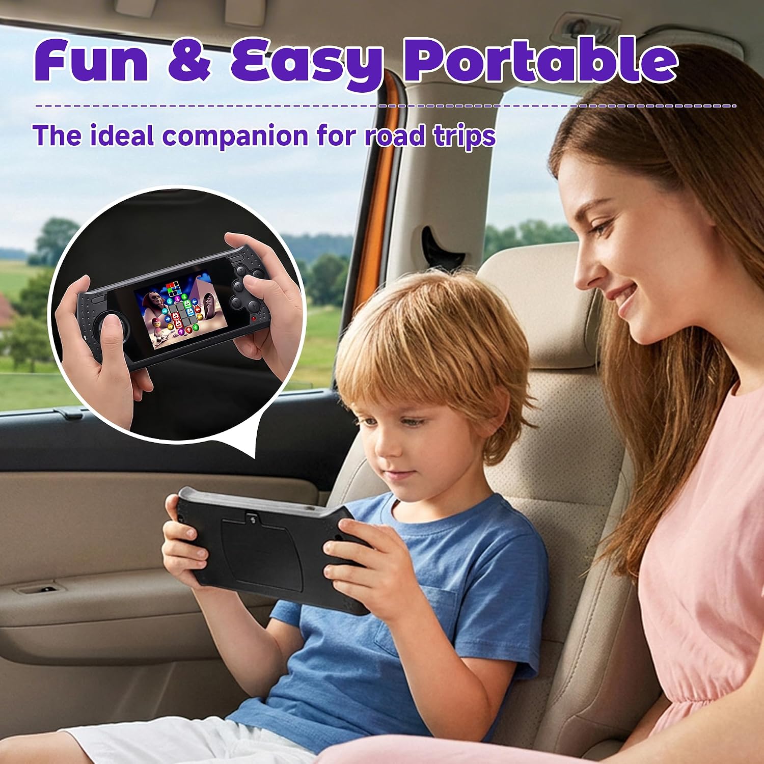 CONSOLA PORTÁTIL LUHYAUAN 16 BIT CON 230 JUEGOS RETRO HD 3 PULGADAS RECARGABLE PARA NIÑOS - 5