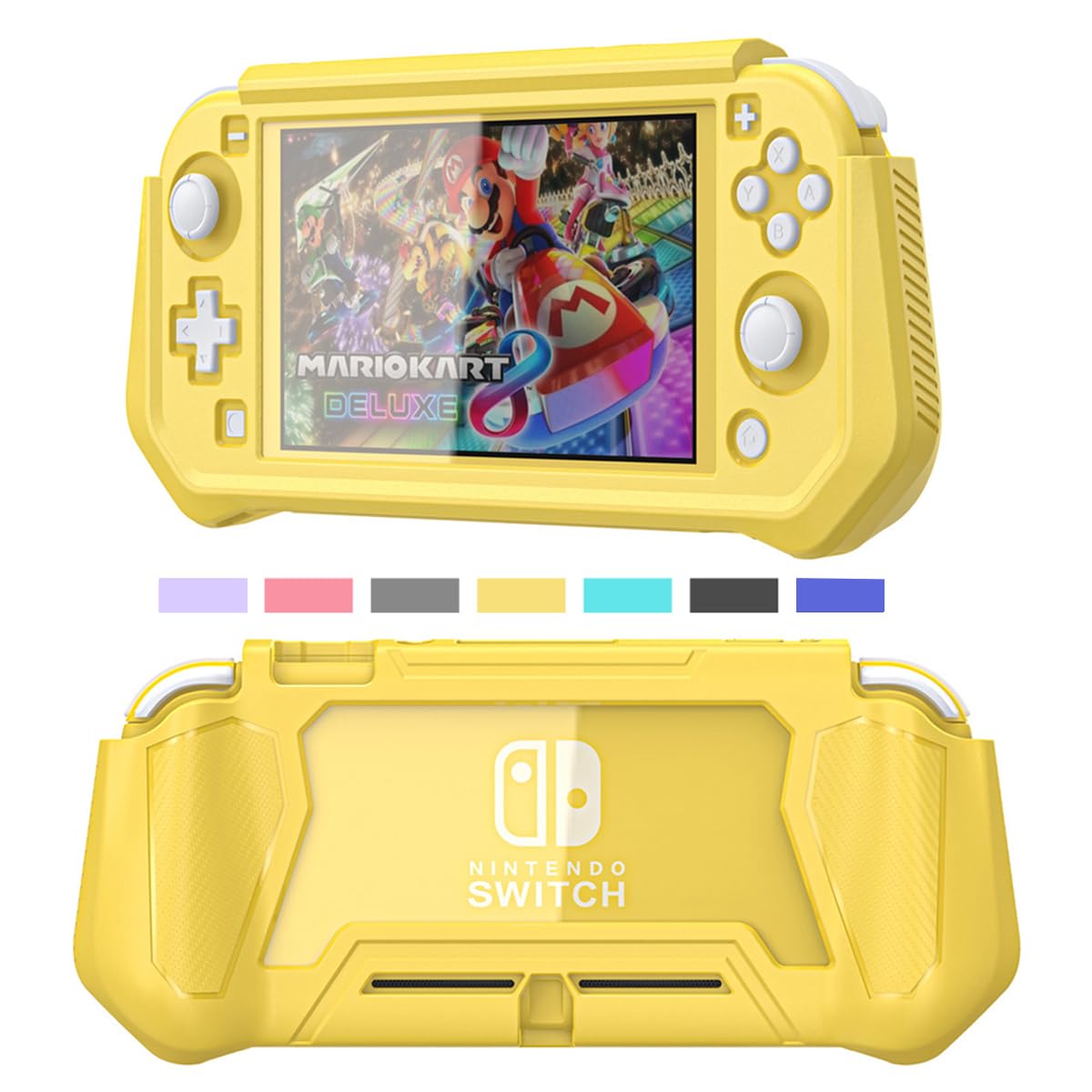 FUNDA PARA NINTENDO SWITCH LITE INOTOGG CON PROTECTOR DE PANTALLA Y AGARRE DESMONTABLE AMARILLO - 1