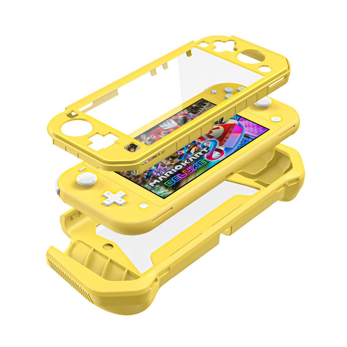 FUNDA PARA NINTENDO SWITCH LITE INOTOGG CON PROTECTOR DE PANTALLA Y AGARRE DESMONTABLE AMARILLO - 4