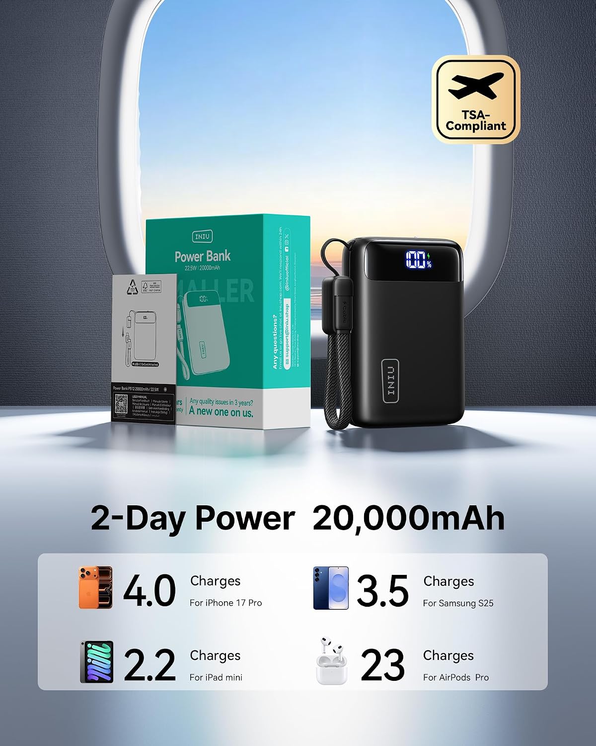 BATERÍA EXTERNA INIU 20000MAH 22.5W CARGA RÁPIDA - 5
