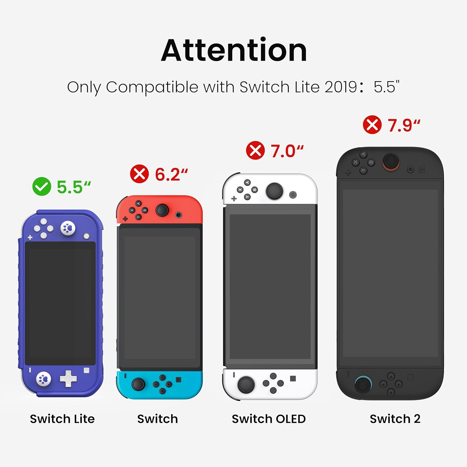 FUNDA PROTECTORA KIWIHOME PARA SWITCH LITE 2019 CON TAPAS PARA JOYSTICK - 2