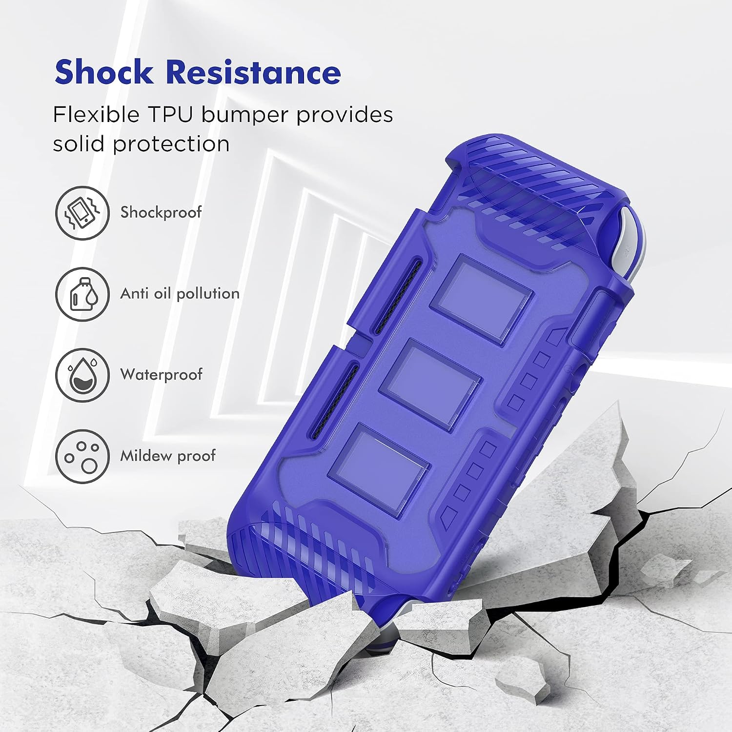 FUNDA PROTECTORA KIWIHOME PARA SWITCH LITE 2019 CON TAPAS PARA JOYSTICK - 3