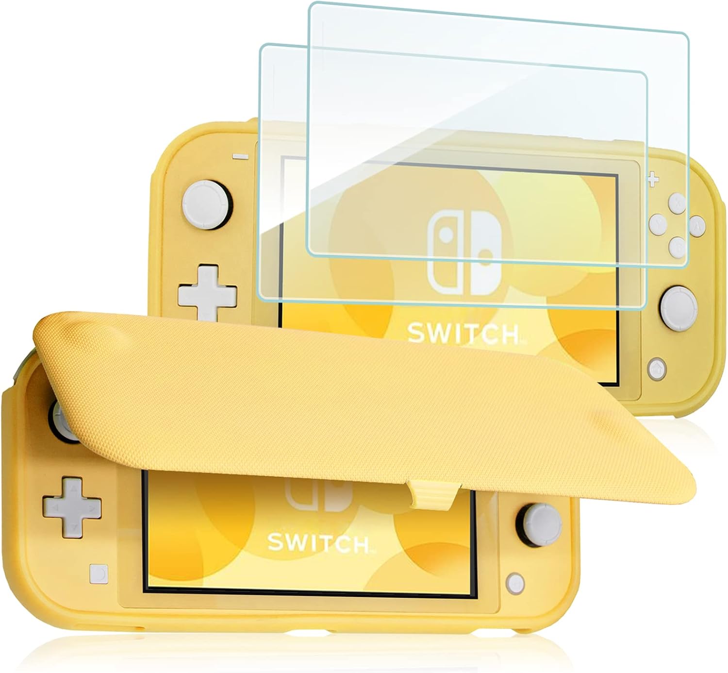 FUNDA PROCASE FLIP PARA SWITCH LITE CON 2 PROTECTORES DE PANTALLA AMARILLO - 1