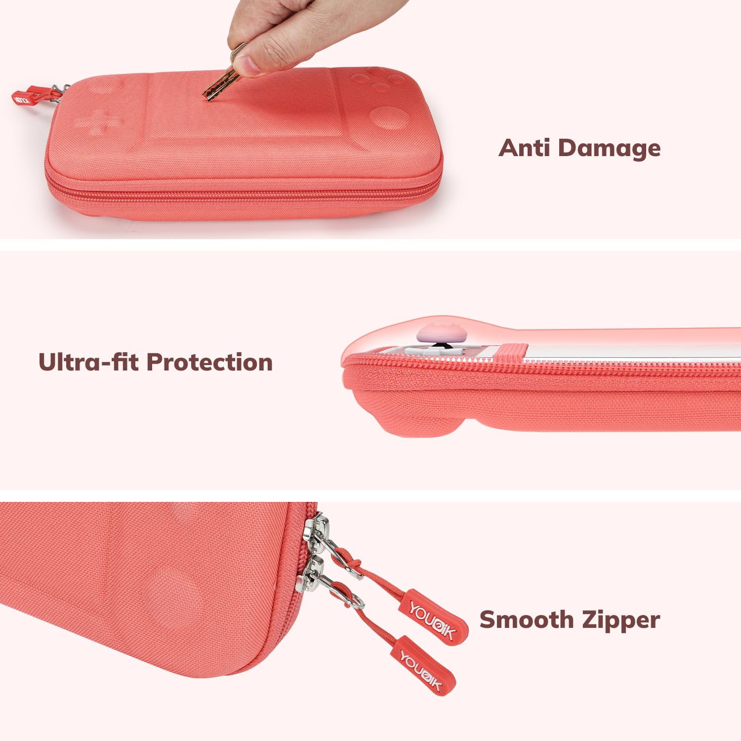 FUNDA PARA SWITCH LITE YK YOUNIK KIT 14 EN 1 CORAL - 4