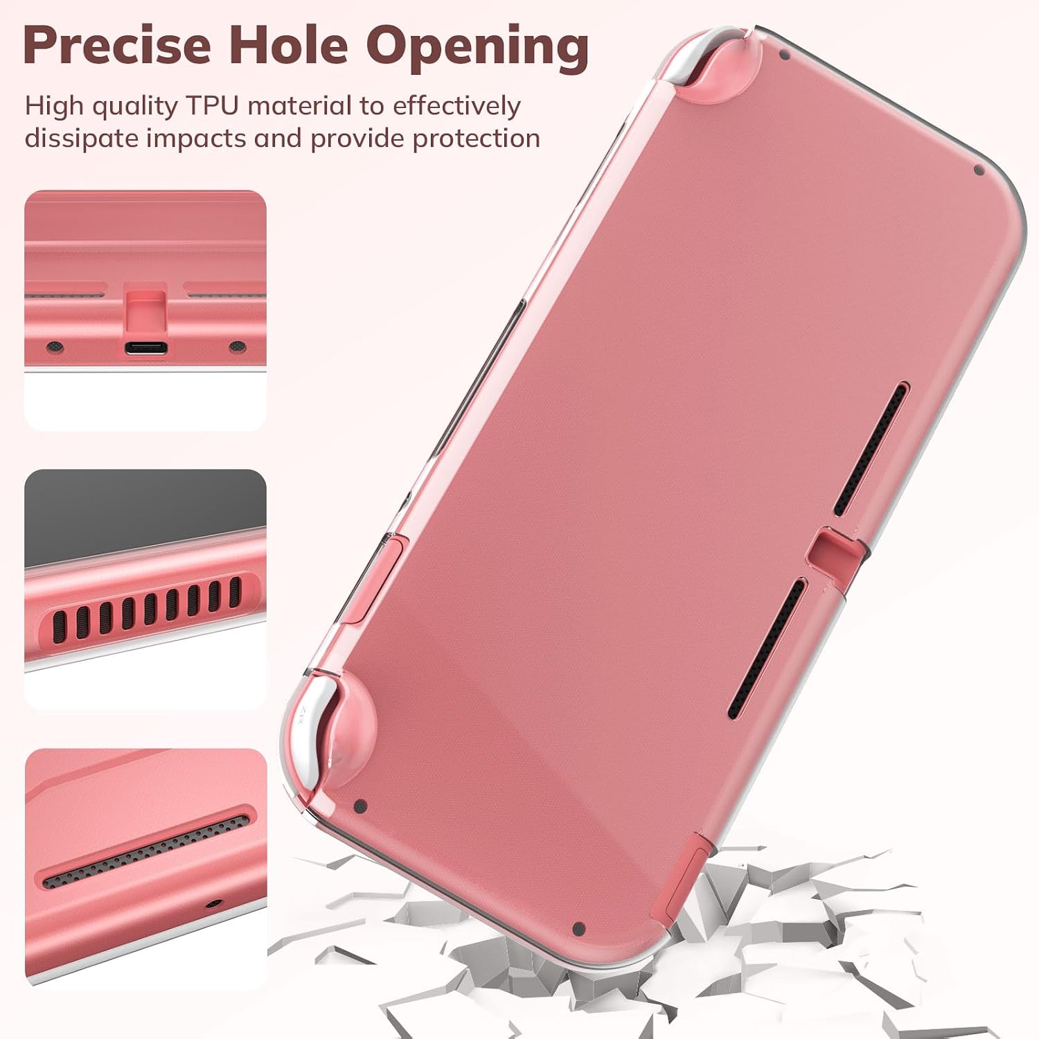 FUNDA PARA SWITCH LITE YK YOUNIK KIT 14 EN 1 CORAL - 5