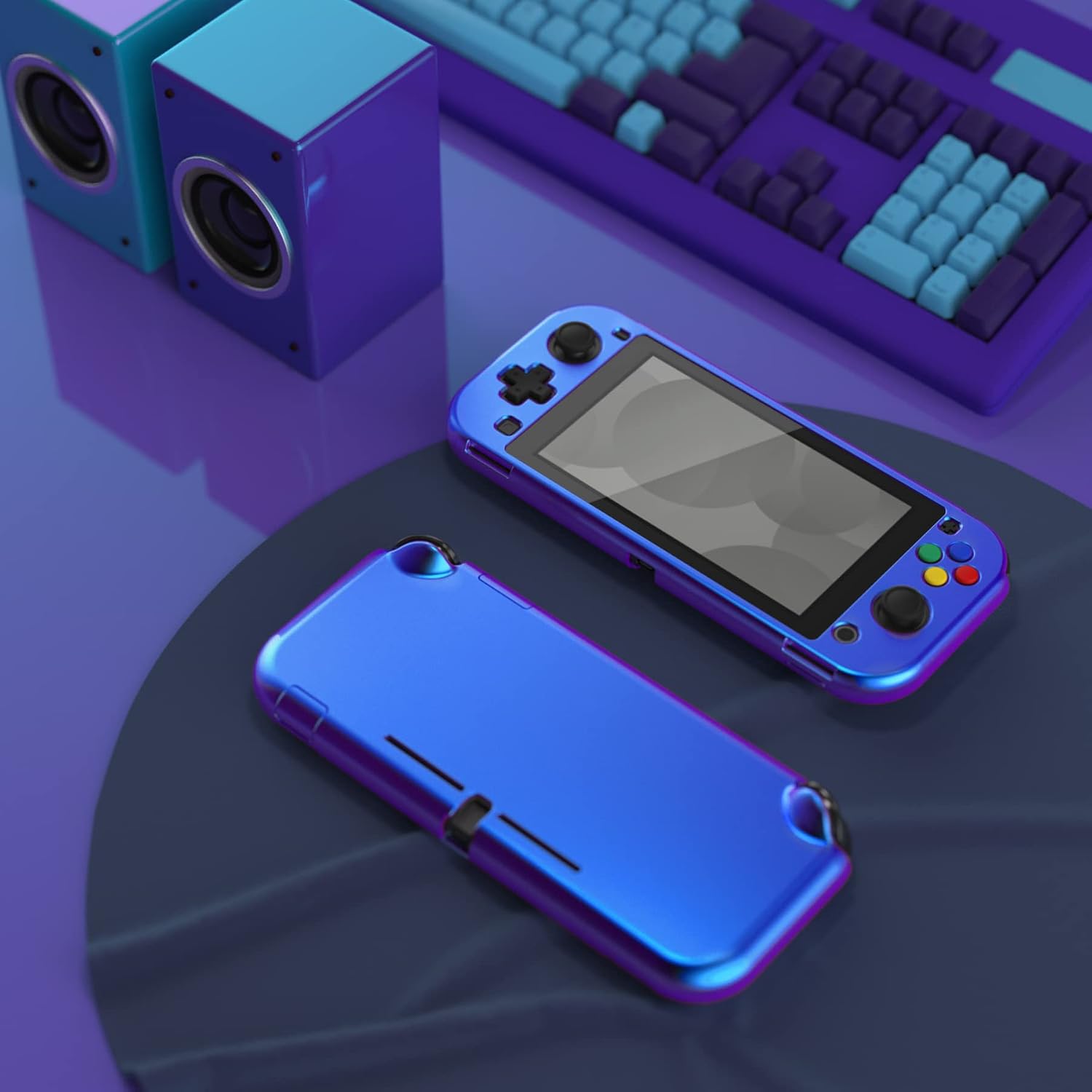 FUNDA PROTECTORA EXTREMERATE PLAYVITAL GLOSSY CHAMELEON PARA NINTENDO SWITCH LITE CON PROTECTOR DE PANTALLA DE VIDRIO TEMPLADO - 3