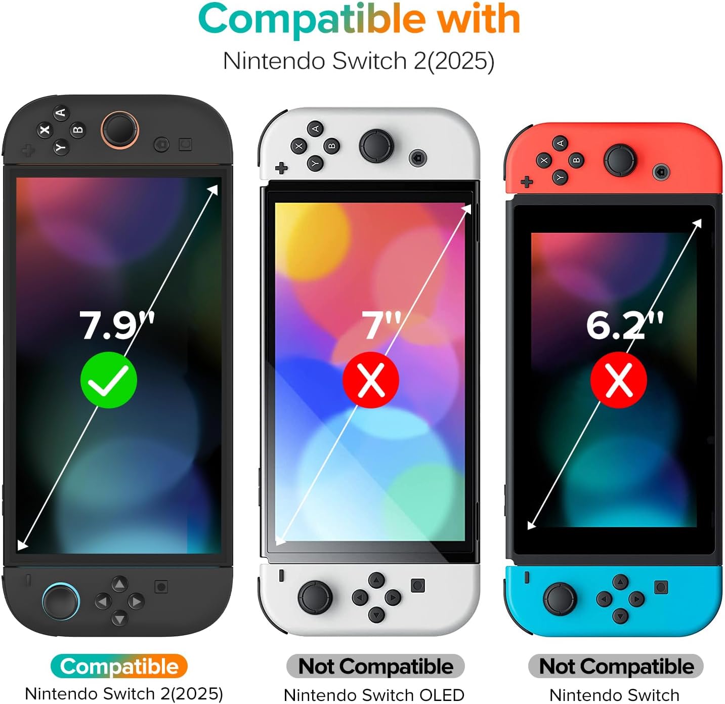 PROTECTOR DE PANTALLA DE VIDRIO TEMPLADO IVOLER PARA NINTENDO SWITCH 2 7.9'' 2025 4 UNIDADES CON MARCO DE ALINEACIÓN - 4
