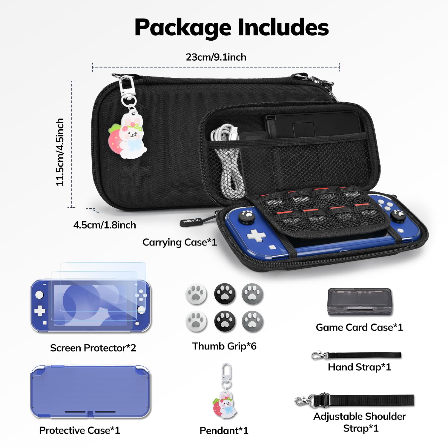 FUNDA PARA SWITCH LITE YK YOUNIK KIT 14 EN 1 NEGRO - 2