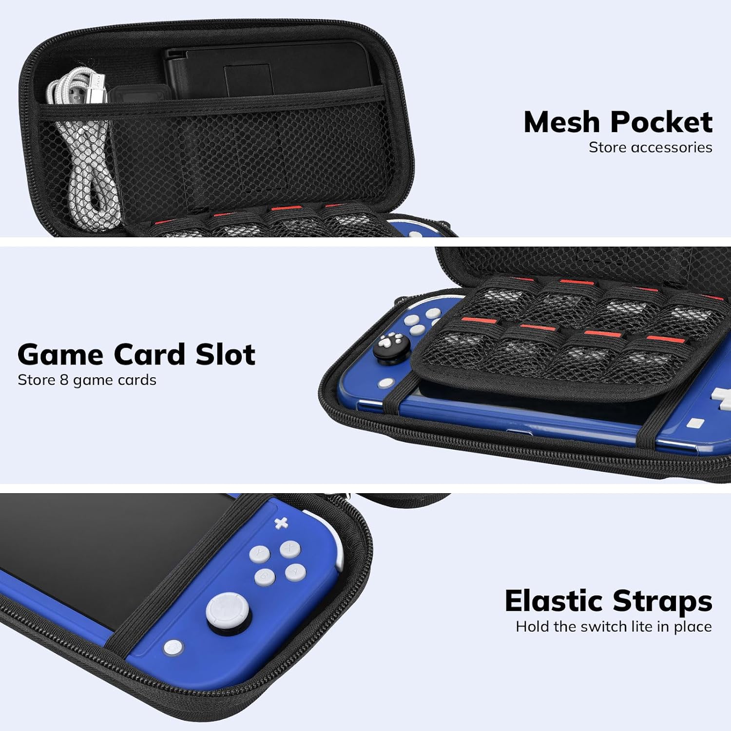 FUNDA PARA SWITCH LITE YK YOUNIK KIT 14 EN 1 NEGRO - 3
