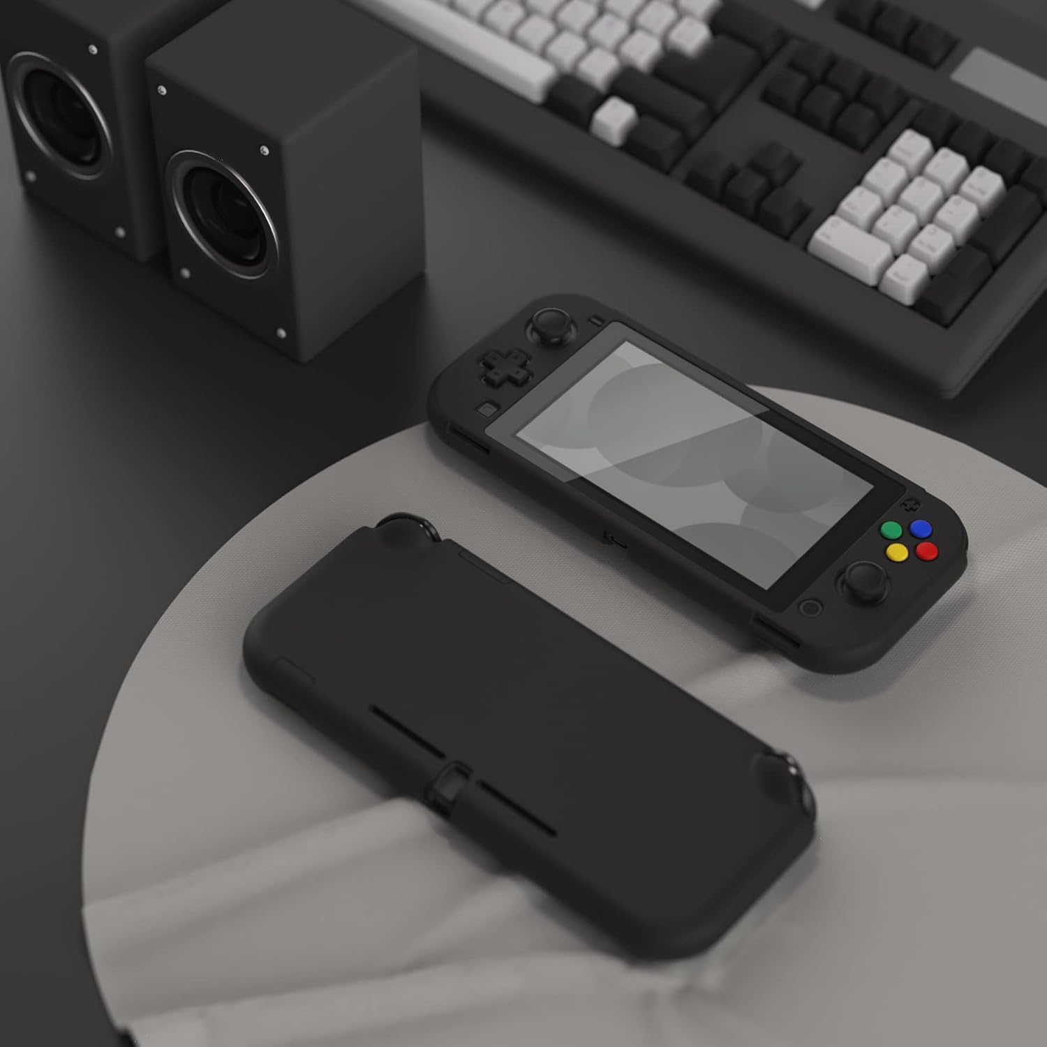 FUNDA PROTECTORA CON GRIP EXTREMERATE PLAYVITAL PARA NINTENDO SWITCH LITE NEGRA - 3