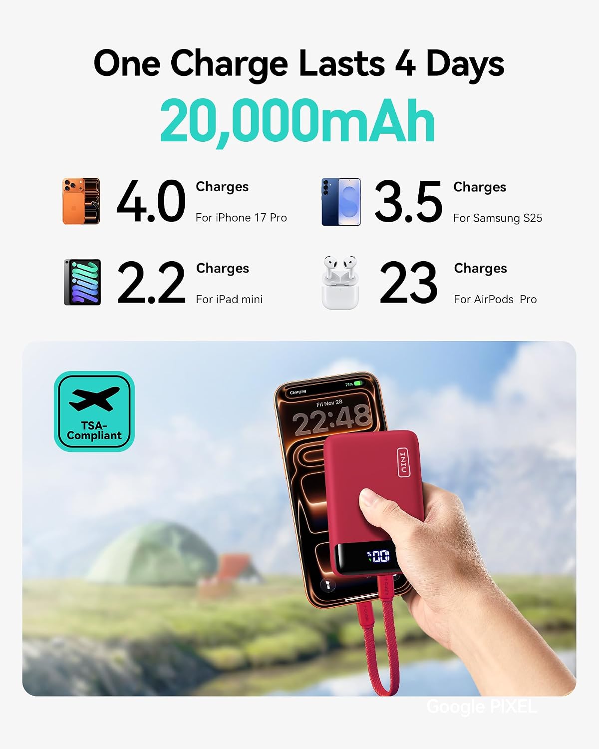 BATERÍA EXTERNA INIU 20000MAH 22.5W CARGA RÁPIDA - 2