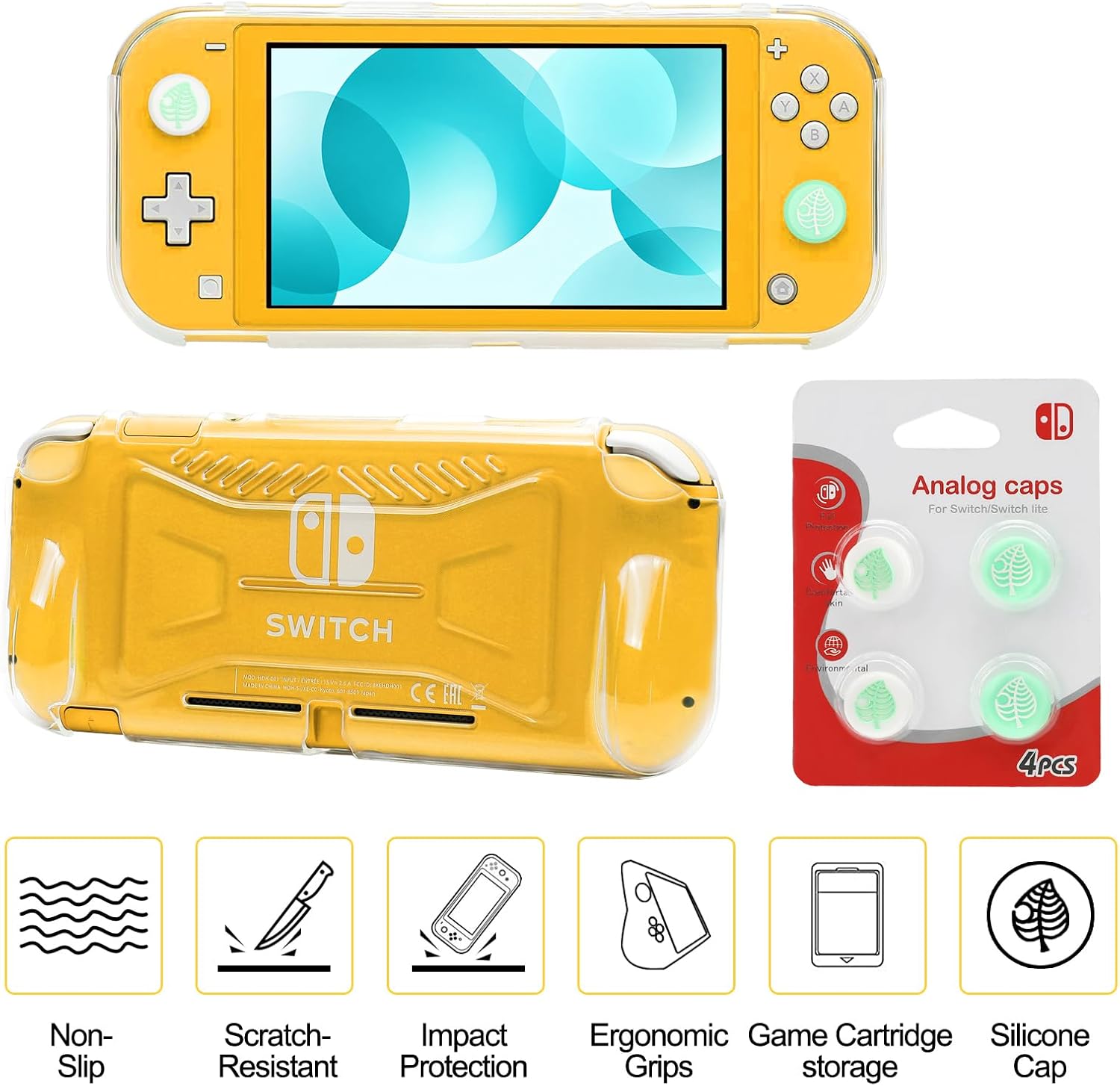 FUNDA CON ACCESORIOS WDZREE 16 EN 1 PARA NINTENDO SWITCH LITE AMARILLO - 5