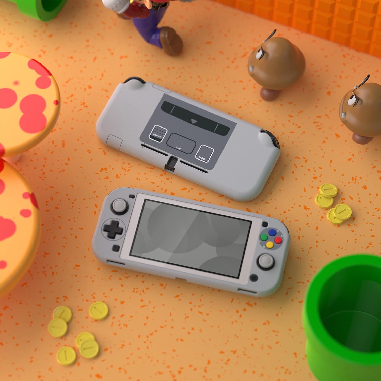 FUNDA PROTECTORA EXTREMERATE PLAYVITAL SFC SNES CLASSIC PARA NINTENDO SWITCH LITE CON PROTECTOR DE PANTALLA Y ACCESORIOS - 4