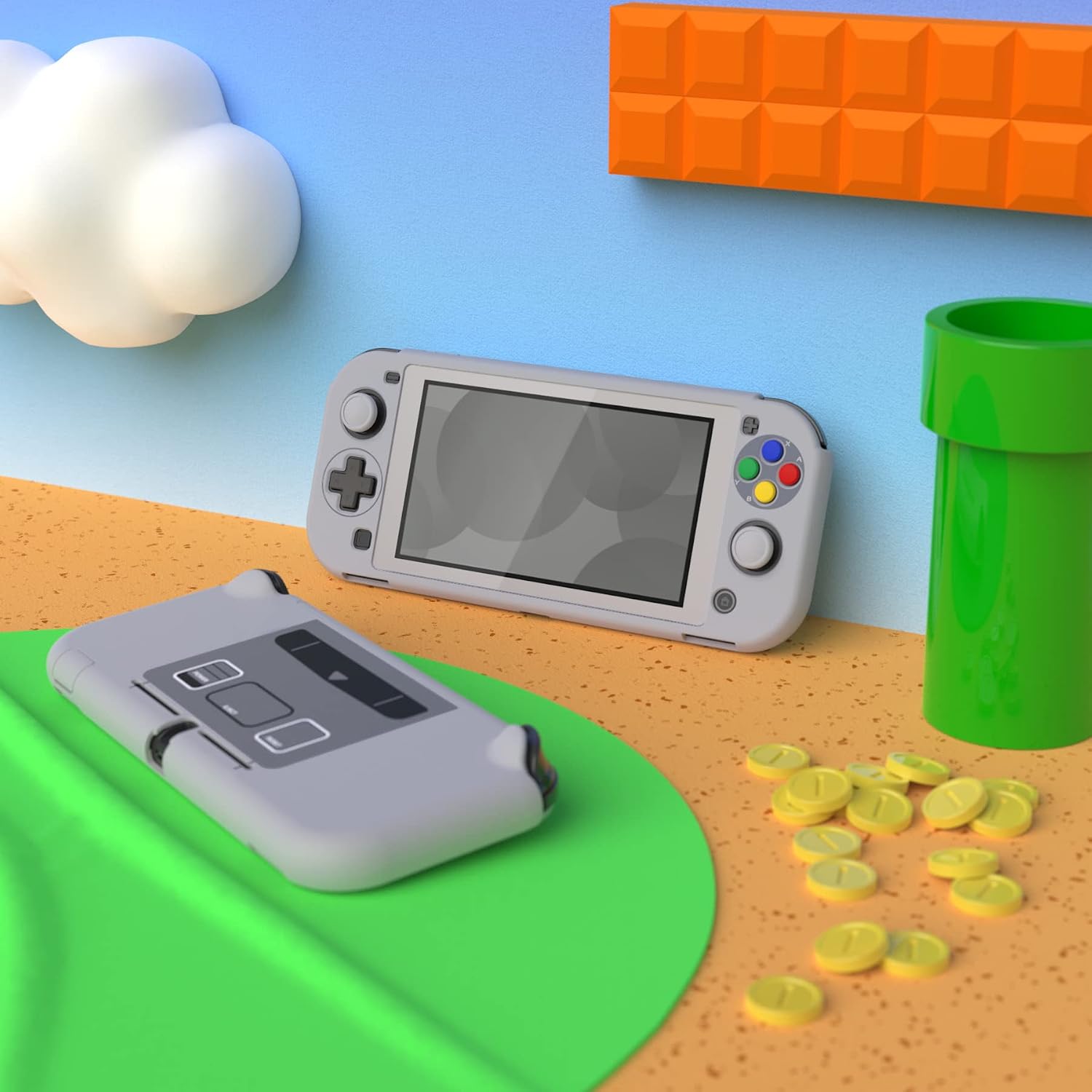 FUNDA PROTECTORA EXTREMERATE PLAYVITAL SFC SNES CLASSIC PARA NINTENDO SWITCH LITE CON PROTECTOR DE PANTALLA Y ACCESORIOS - 5