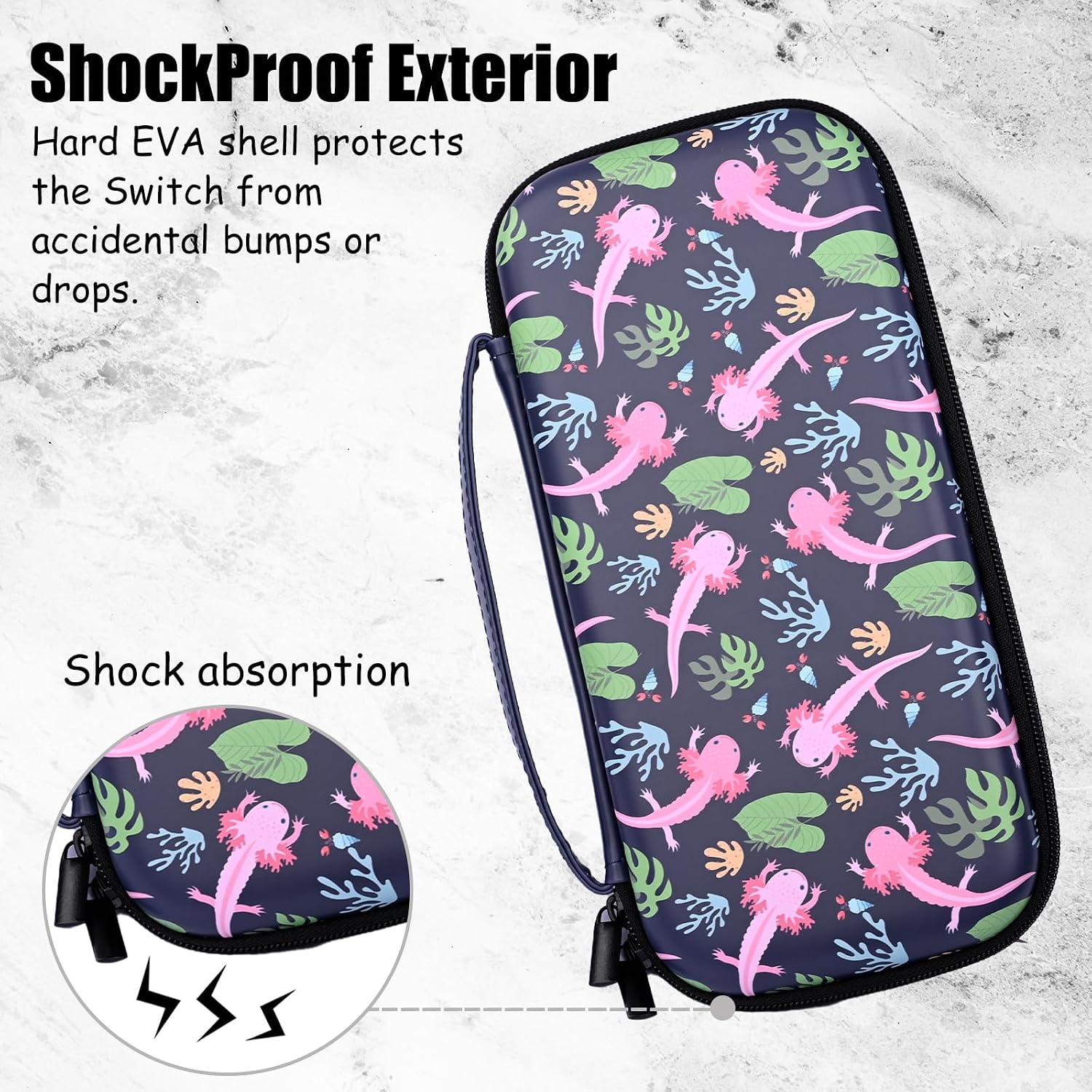 ESTUCHE WTALLASISEI AXOLOTL PARA NINTENDO SWITCH LITE Y SWITCH OLED - 4
