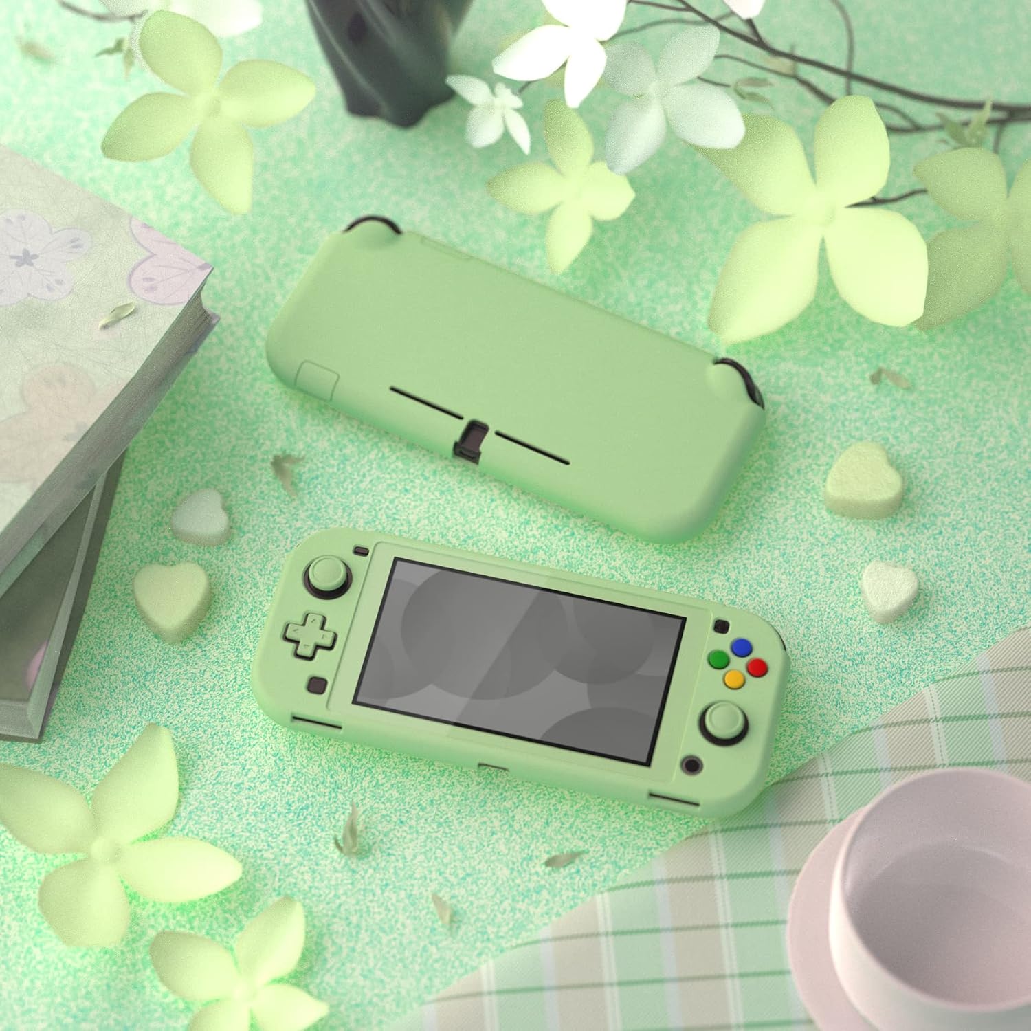 FUNDA PROTECTORA EXTREMERATE PLAYVITAL MATCHA GREEN PARA NINTENDO SWITCH LITE CON PROTECTOR DE PANTALLA Y ACCESORIOS - 4