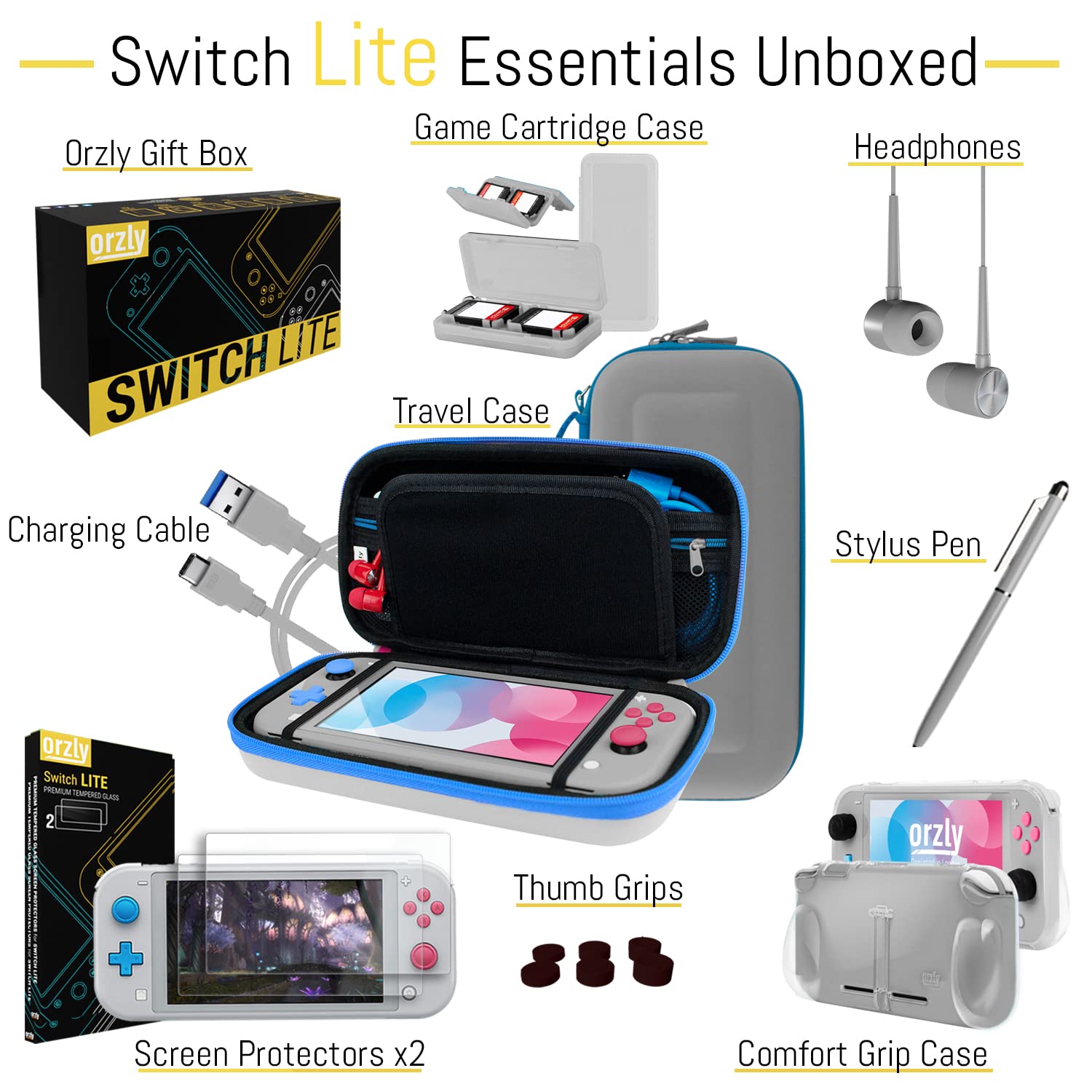 ESTUCHE Y ACCESORIOS ORZLY PARA NINTENDO SWITCH LITE EDICIÓN ZYZ - 3