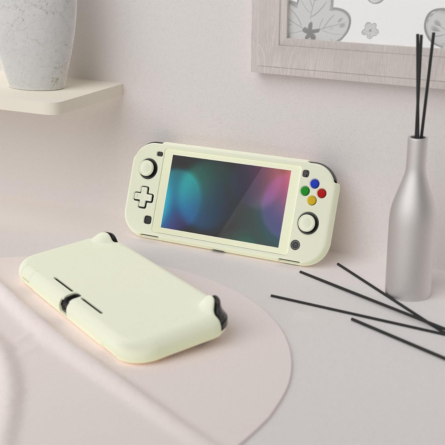 FUNDA PROTECTORA CON GRIP EXTREMERATE PLAYVITAL PARA NINTENDO SWITCH LITE AMARILLO ANTIGUO - 4