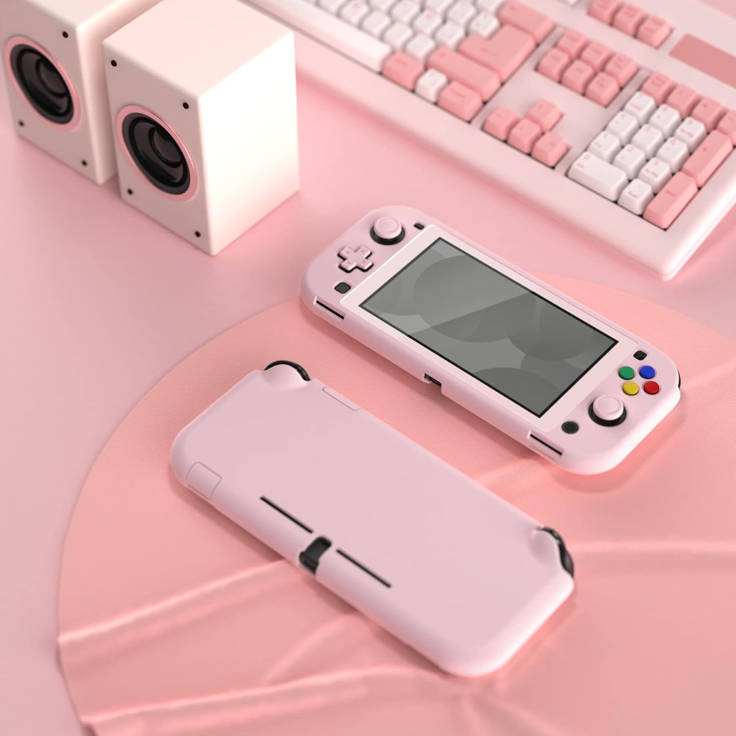 FUNDA PROTECTORA EXTREMERATE PLAYVITAL PARA NINTENDO SWITCH LITE COLOR ROSA CEREZO CON PROTECTOR DE PANTALLA DE VIDRIO TEMPLADO - 4