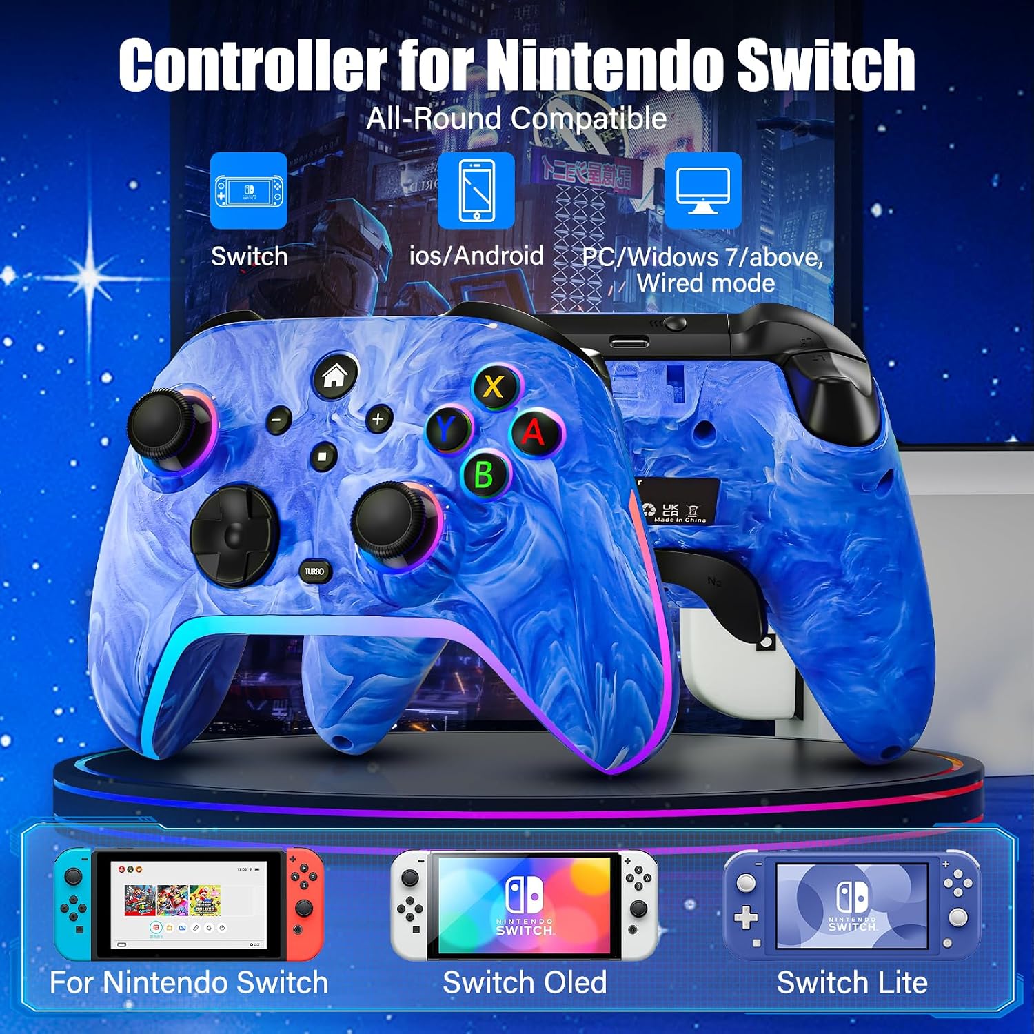 CONTROL INALÁMBRICO JAVRUNWOF SWITCH PRO AZUL - 3