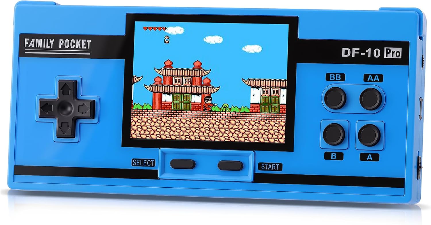 CONSOLA PORTÁTIL PARA NIÑOS LUHYAUAN 10 JUEGOS CLÁSICOS PRECARGADOS PANTALLA 3.0'' AZUL - 1