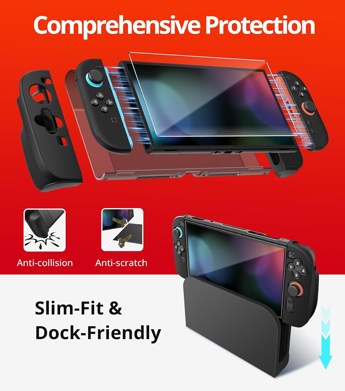 KIT DE ACCESORIOS 22 EN 1 PARA NINTENDO SWITCH 2 IVOLER CON ESTUCHE DE TRANSPORTE - 5