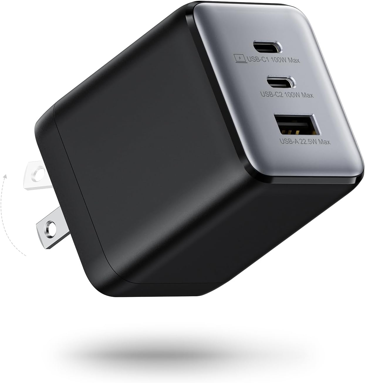 CARGADOR DE PARED USB C WEGEAR 100W 3 PUERTOS NEGRO - 1