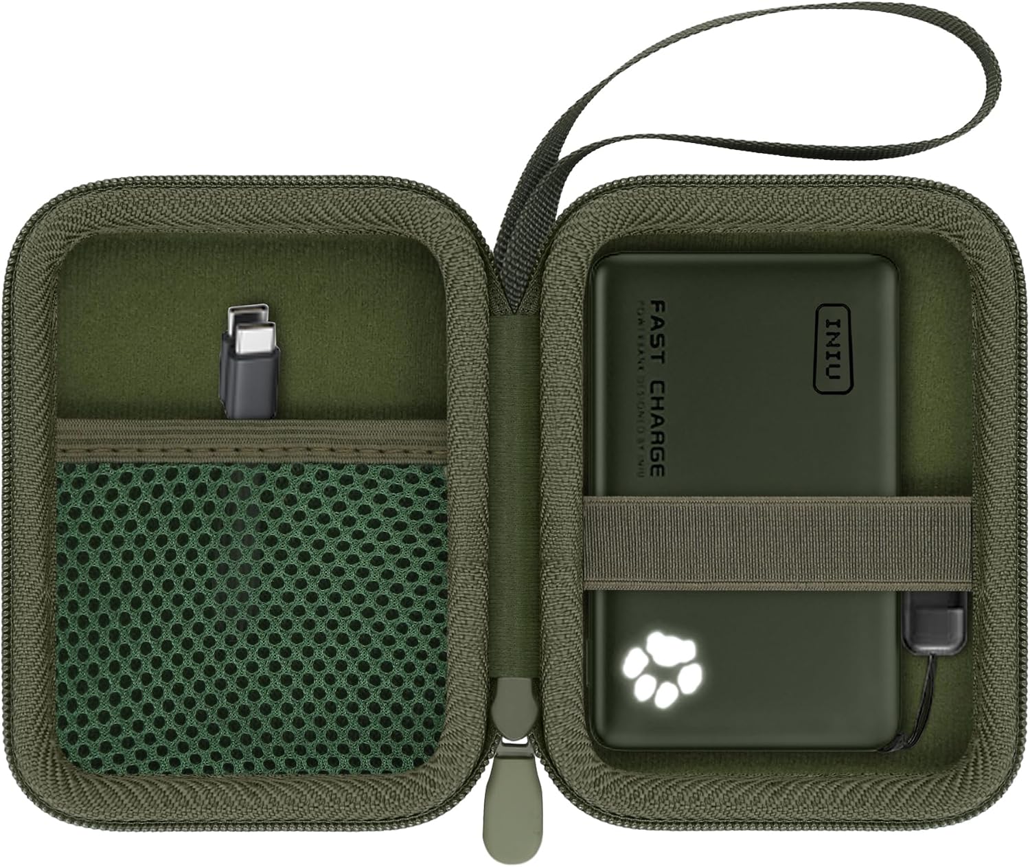 FUNDA RÍGIDA PROTECTORA KHANKA PARA CARGADOR INIU 45W COLOR VERDE - 1